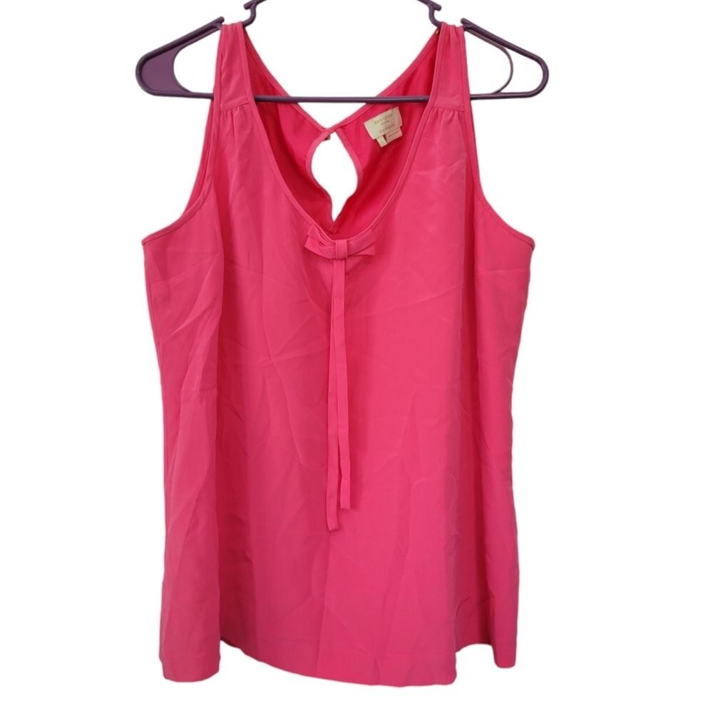Kate Spade Bow Detail Silk Tank Pink Size Large